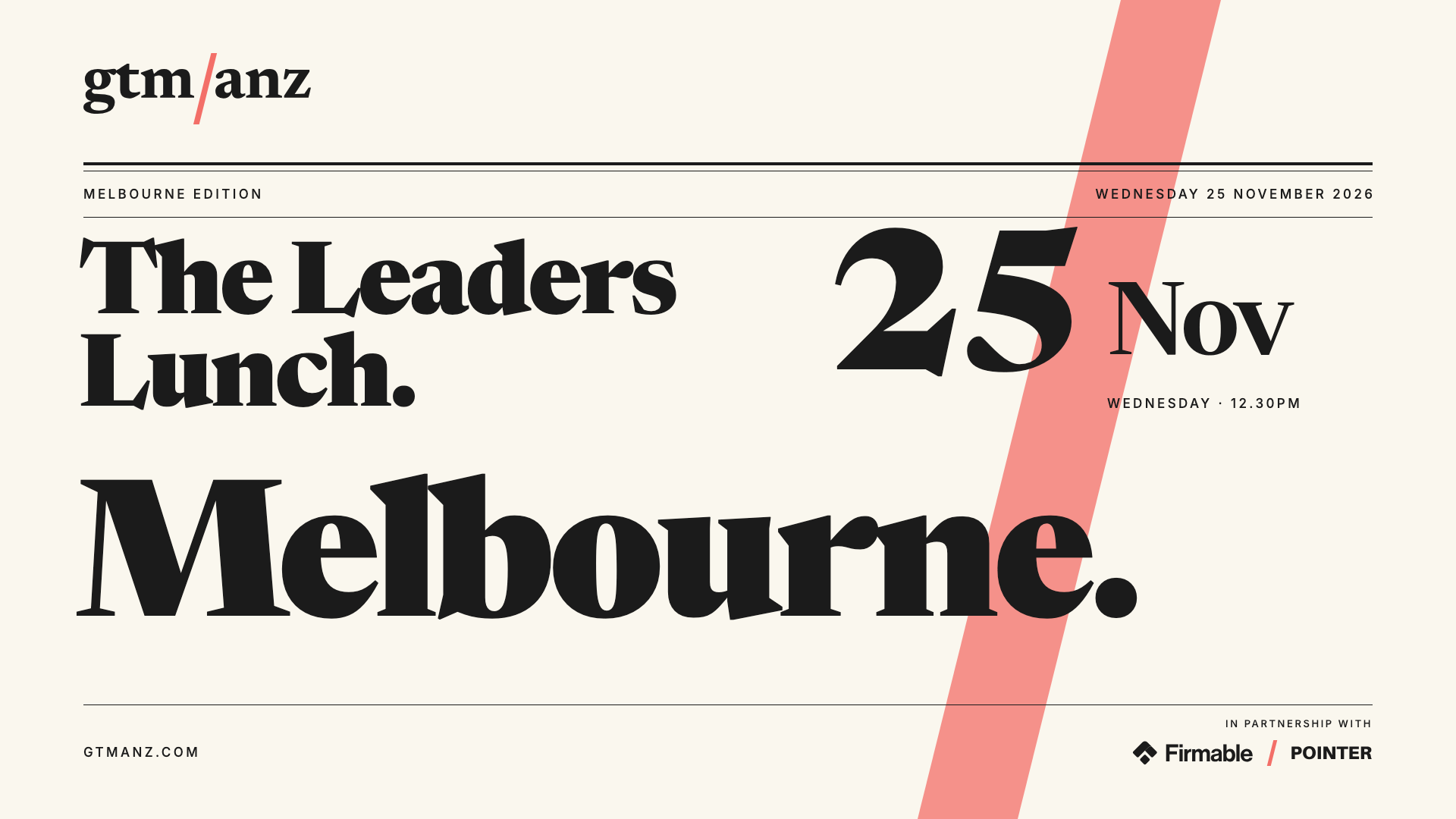 GTM ANZ Leaders Lunch: Melbourne