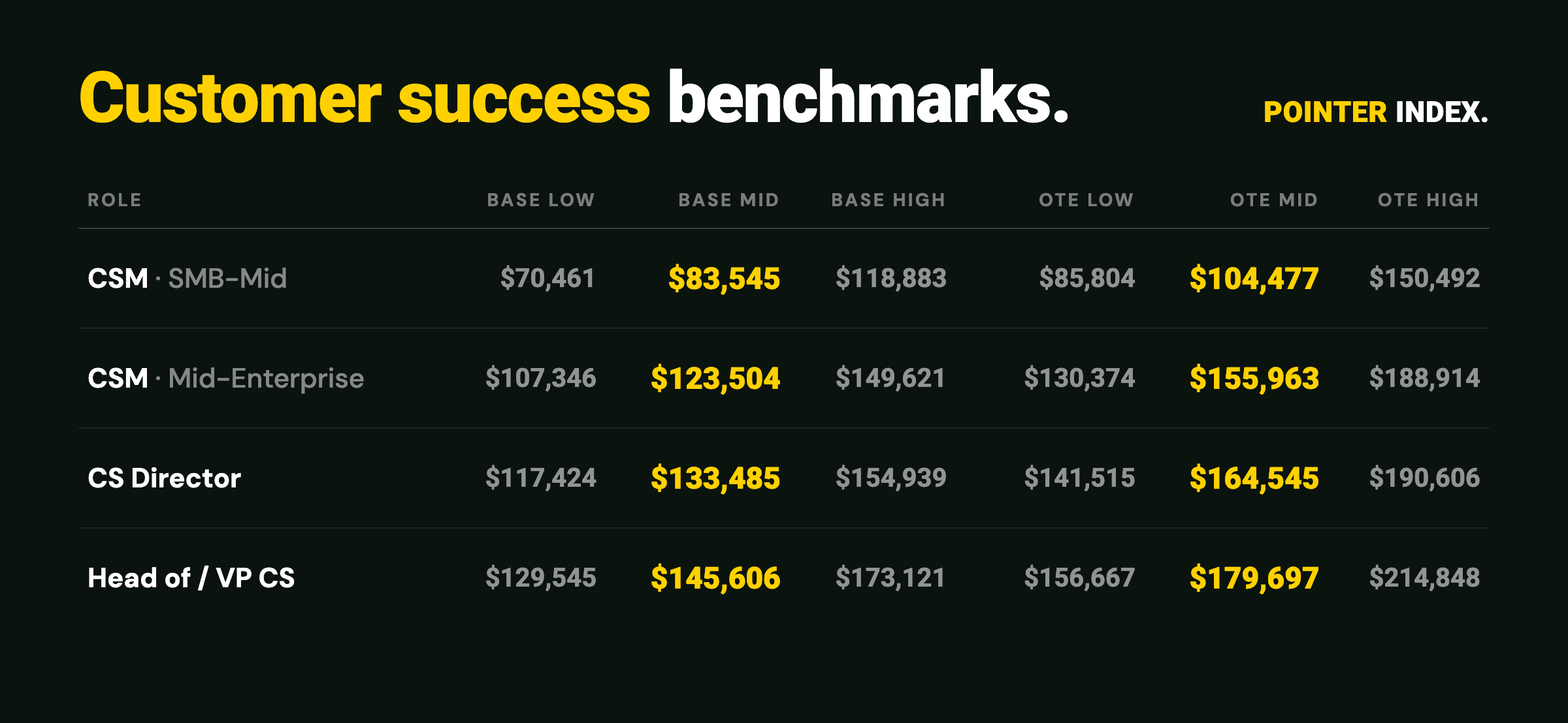 ANZ customer success salary benchmarks by segment